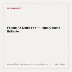 Folleto A5 doble faz impreso en papel couché brillante con colores vivos
