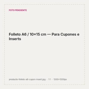 Folleto A6 impreso para cupones de descuento e inserts en cajas de envío