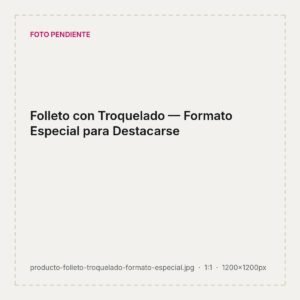 Folleto impreso con troquelado y esquinas redondeadas para destacar el diseño