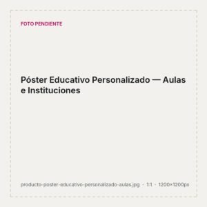 Póster educativo personalizado impreso para aula con mapa conceptual y colores vivos