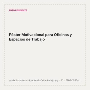 Póster motivacional personalizado impreso para oficina con frase y diseño minimalista